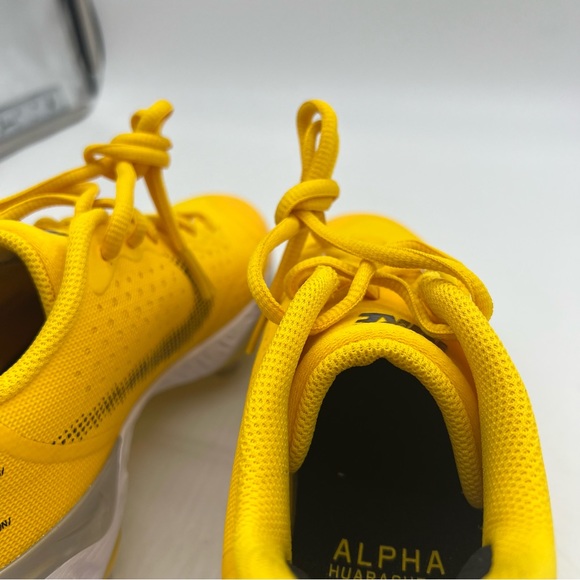 NWT Nike React Alpha Huarache 3 Baseball Softball Unisex Yellow Cleats Shoes - Picture 2 of 14